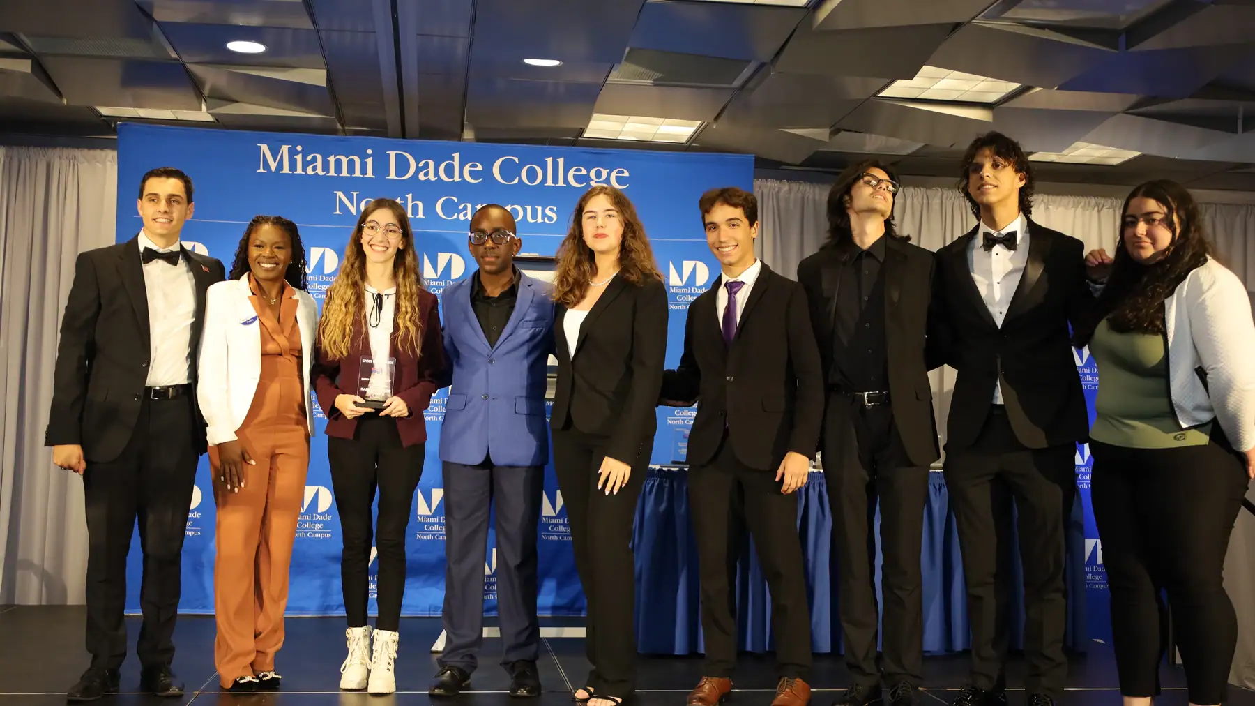The student team recognized at the gala.